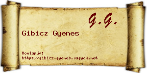 Gibicz Gyenes névjegykártya